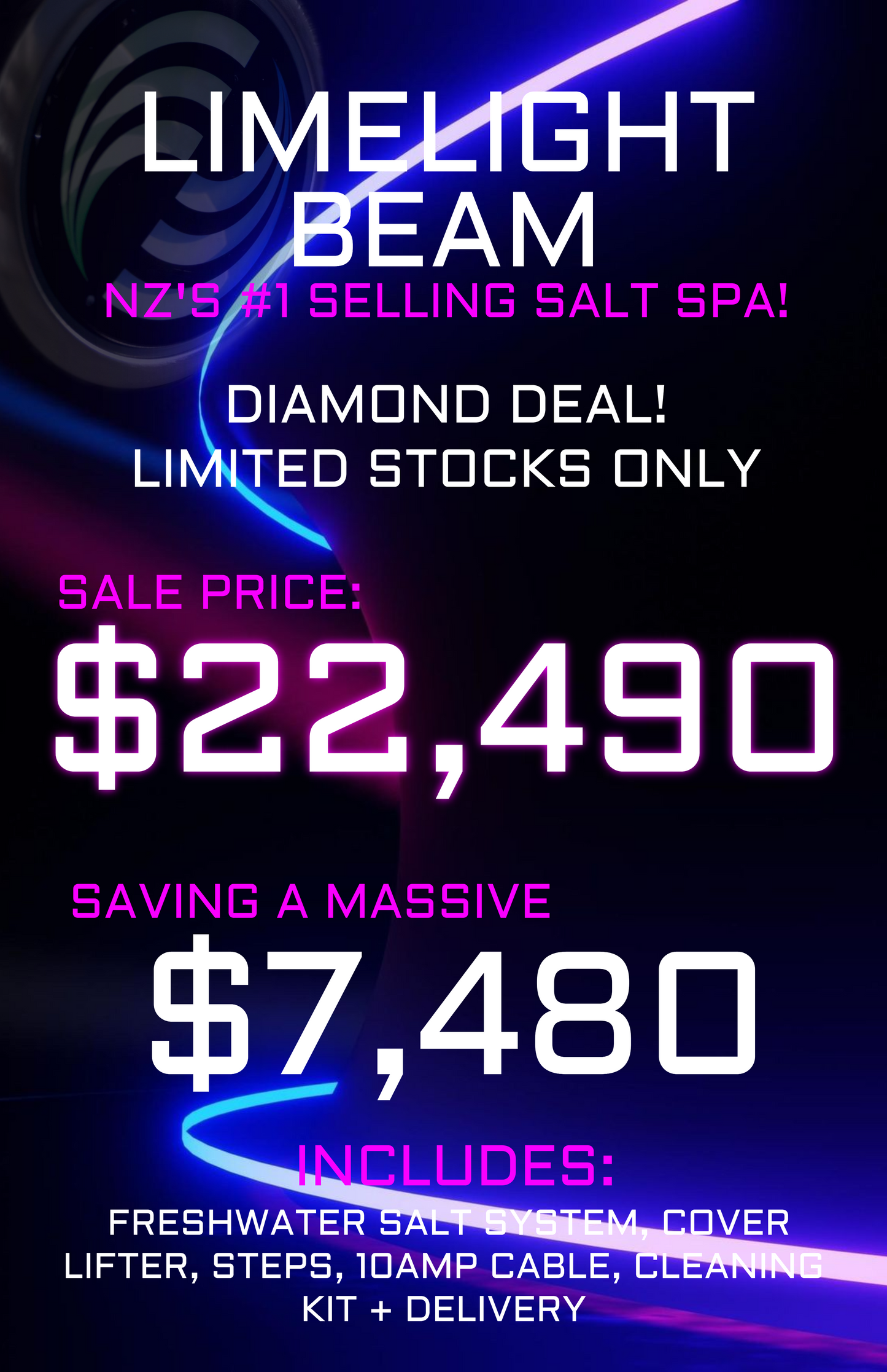 Limelight Beam #1 Selling Salt Spa in NZ!